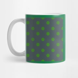 Vintage green dots on grey Mug